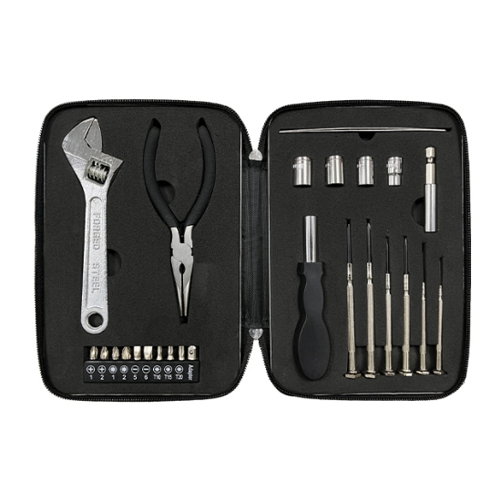 تصویر  کیف ابزار کتابی بدنه فلزی - 25 ابزاره 