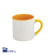 تصویر  فنجان سرامیکی دسته و داخل رنگی