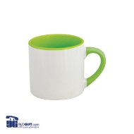 تصویر  فنجان سرامیکی دسته و داخل رنگی