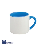 تصویر  فنجان سرامیکی دسته و داخل رنگی