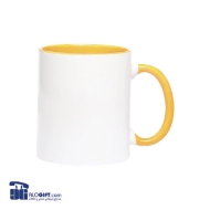 تصویر  ماگ  سرامیکی سفید داخل رنگی 