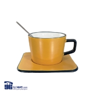 تصویر  فنجان نعلبکی +  قاشق سرامیکی 