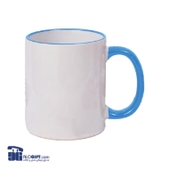 تصویر  ماگ سرامیکی دسته و داخل رنگی 