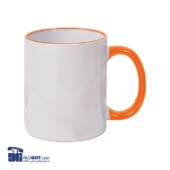 تصویر  ماگ سرامیکی دسته و داخل رنگی 