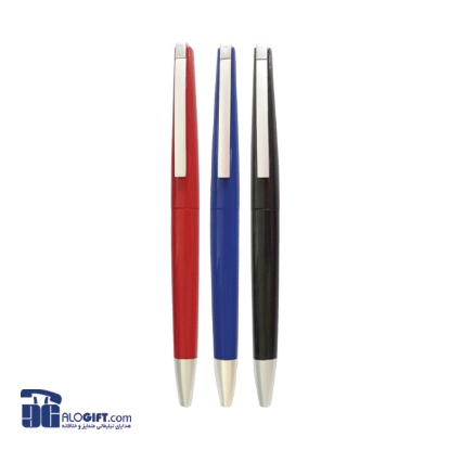 تصویر  خودکار پلاستیکی گیره پیچی نقره ای 