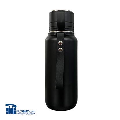 تصویر  فلاکس استیل 800میلی لیتر بند دار +لیوان دسته دار 